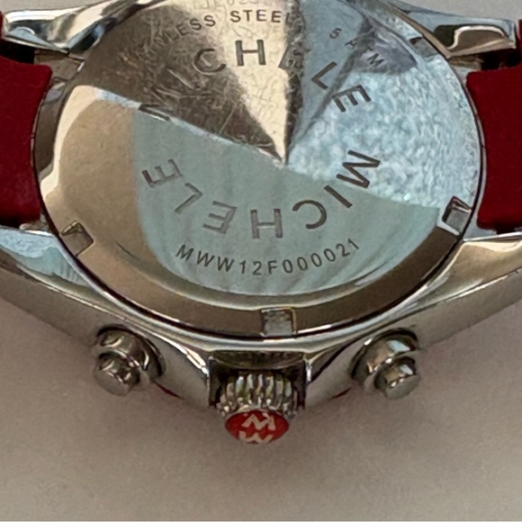 Michele Tahitian Jelly Bean Red Ladies Chronograph Watch - Picture 9 of 16